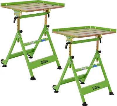 Produktbild von 2x Schweißtisch 4-fach höhenverstellbar Stahl Neigung bis 90° mobiler Schweißwagen klappbar