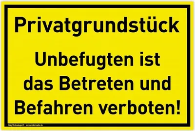 Produktbild von Schild Privatgrundstück | PVC 30 x 20 cm | Unbefugten ist das Betreten und Be...