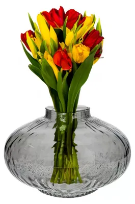 Produktbild von Blumenvase Urban - grau transparentes Glas - 31 x 20 cm - dekorative Vase - Blumen/Zweige