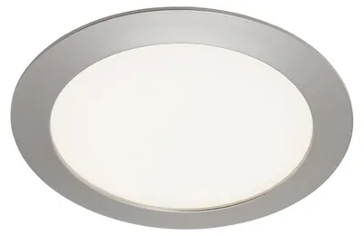 Image de Lampe LED encastrée BRILONER LEUCHTEN FLAT IN, 12 W, 1200 lm, IP44, nickel mat, plastique, Ø 17 cm