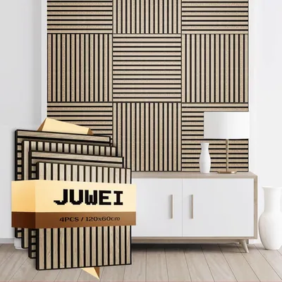 Obrázek produktu pro Akustické panely, sada 4 kusů, dřevěné nástěnné panely