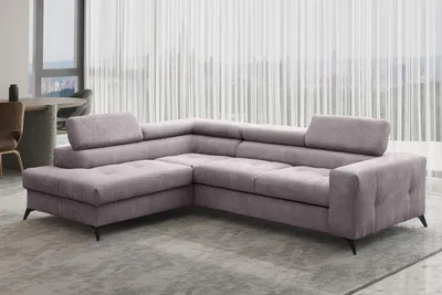 Produktbild von Kaiser Möbel Ecksofa ARCADI Dicker Cord Schlafsofa Wohnlandschaft VIOLETT LINKS