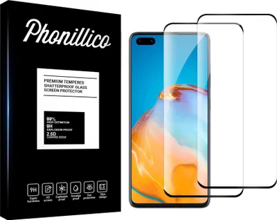 Produktbild von Hartglas für Huawei P40 PRO [2 Stück] Displayschutzfolie Screen Protector mit schwarzem Rand Film Anti-Kratzer Glas Resistant Phonillico®