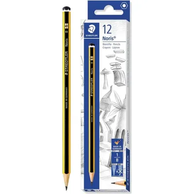Produktbild von Staedtler Noris, B, Schwarz, Gelb, PEFC, 2 mm, 12 Stück(e), Deutschland