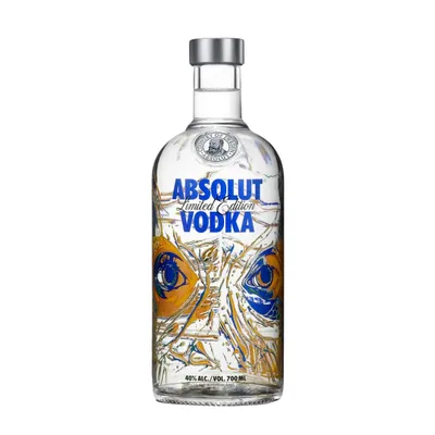 Produktbild von Absolut Vodka Wallpaper V3 0,7L - Limited Edition 2011 – Künstlerische Pop-Art Flasche mit Ron English Design – Bemalter Wodka Sammlerartikel
