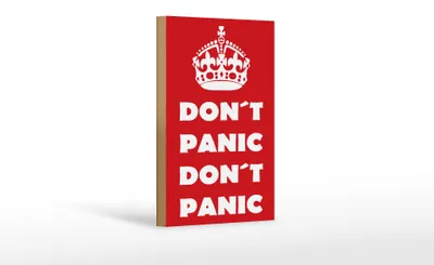 Produktbild von Holzschild Spruch 12x18cm Don't Panic don't panic
