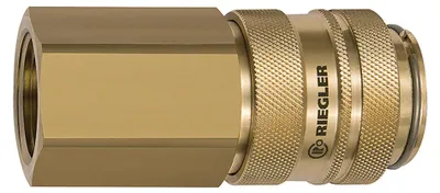 Produktbild von Riegler Schnellverschlusskupplung NW 19, Messing blank, G 1 IG