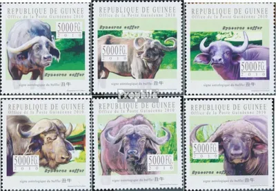 Produktbild von Briefmarken Guinea 2010 Mi 7787-7792 (kompl. Ausgabe) postfrisch Astrologisches Zeichen des Ochsen