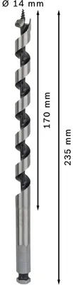 Obrázok produktu pre Bosch 2 608 597 628, Vŕtačka, Rotačné kladivo, špirálový vrták, 1,4 cm, 235 mm, Pevné drevo, Drevo, 17 cm