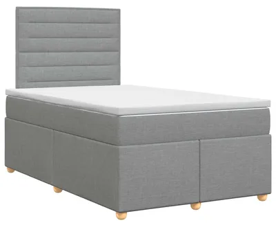 Immagine prodotto di vidaXL Letto a molle con materasso grigio chiaro 120 x 190 cm tessuto