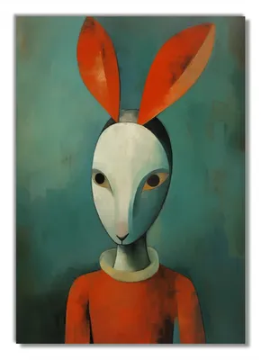 Produktbild von Wallario selbstklebendes Poster - Das Hasenporträt, Größe: 70 x 100 cm