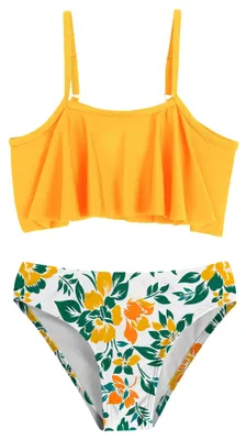 Produktbild von Mädchen-Bikini-Set, zweiteilig, mit Blumenmuster