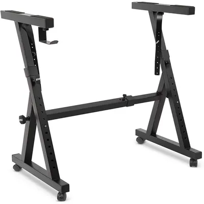 Produktbild von Keyboardständer Klavierständer - Höhenverstellbar 56 bis 90 cm - Feststellbare Rollen - Schwarz - Für Musikinstrumente