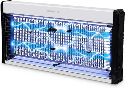 Produktbild von Elektrische Insektenvernichter – Mückenlampe, Fliegenfalle – Schädlingsbekämpfung – UV-Licht-Anlockung – 49 x 26 x 7 cm – Schwarz