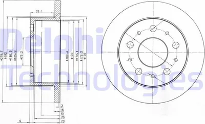 Produktbild von 2x DELPHI Bremsscheibe BG3923 für FIAT Ducato Kastenwagen (250_ 290_) 82 2mm