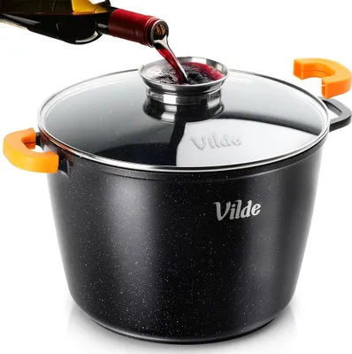 Obrázek produktu pro Žulový hrnec se skleněnou poklicí, 28 cm, objem 9,7 l