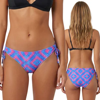 Produktbild von Blaue Bikinihose, Bikini-Höschen, Damen-Slip für Schwimmbad und Strand, Bikinihose mit geometrischem Muster S