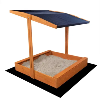 Produktbild von Holzsandkasten mit Dach 120x120
