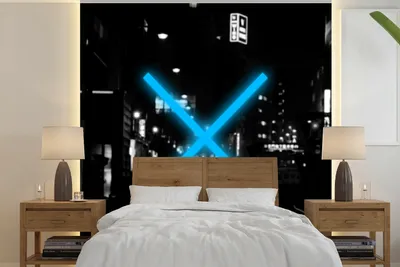 Produktbild von MuchoWow® Fototapete für Wohnzimmer oder Schlafzimmer Wandtapete Vinyl Motivtapete Spiel - Controller - Blau - 350x350 cm - Schlafzimmertapete