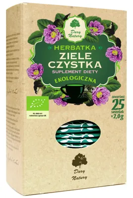 Zdjęcie produktu dla HERBATKA ZIELE CZYSTKA(25 x 2 g) 50 g - DARY NATURY
