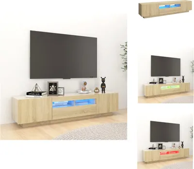 Produktbild von vidaXL TV-Schrank mit LED-Leuchten Sonoma-Eiche 180x35x40 cm -  TV-Möbel