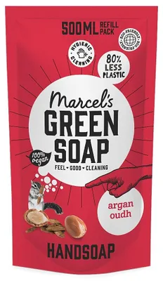Productafbeelding van Marcel's Green Soap Handzeep argan & Oudh navul (500 ml)