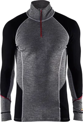 Produktbild von Blakläder Reißverschluss Unterhemd X-warm 4699 1736, 100% Wolle in grau/schwarz, Größe:S