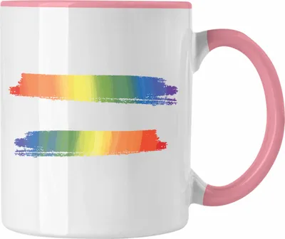 Produktbild von Trendation - Regenbogen Tasse Geschenk LGBT Schwule Lesben Transgender Grafik Pride (Rosa)