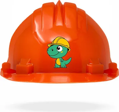 Productafbeelding van TAMS® kinderhelm - Draaiknopsluiting, oranje, dinosaurusprint