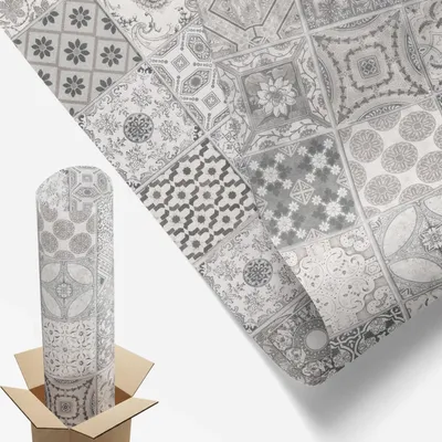 Zdjęcie produktu dla Folia chroniąca przed wzrokiem – 146 x 200 cm – witraż / wzór witrażowy – nieprzezroczysta i dekoracyjna – samoprzylepna folia dekoracyjna do szkła – ochrona przed promieniowaniem UV, łatwy montaż – wzór kafelkowy