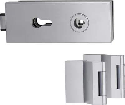 Produktbild von Griffwerk PURISTO S -Edelstahl matt Ganzglastürbeschlagset -3-teiliger Bandsatz -ohne Griff -PZ