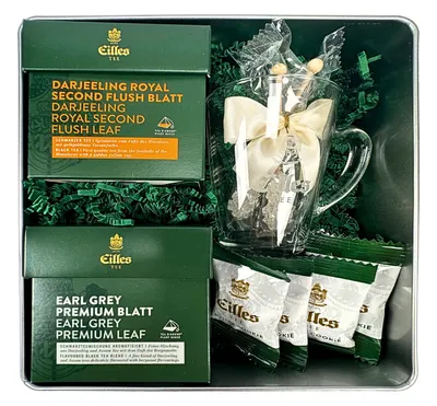 Produktbild von Geschenkset SCHWARZTEE mit Tea Diamonds und Designer Teeglas von EILLES