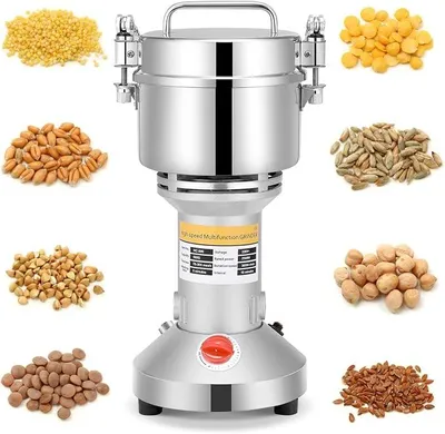 Produktbild von 500g Tragbare Getreidemühle 220 V Hochgeschwindigkeits Schleifmaschine Mehl Pulver Maschine für Kräuter/Gewürze/Nüsse/Getreide mit Überlastschutz