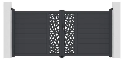 Produktbild von Schwingtor 3m RUIVO H.140cm graues Aluminium