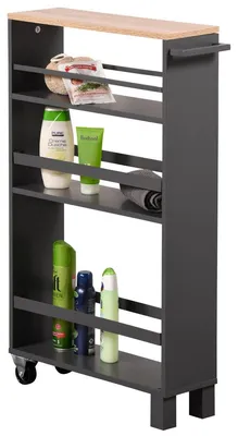 Produktbild von Nischenregal aus Spanplatte, grau, 15 x 79 x 50 cm