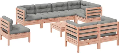 Produktbild von vidaXL 9-tlg. Garten-Sofagarnitur mit Kissen Massivholz Douglasie