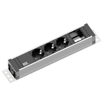 Zdjęcie produktu dla Bachmann 922.0111, 3 m, Wewnętrzna, Czarny, Srebrny, 3 x gniazdo sieciowe