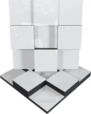 Produktbild von 2er-Pack – Akustische Schallschutz-Diffusionsplatte | Farbplatten: (Weißer Glanzkunststoff, EDISON)