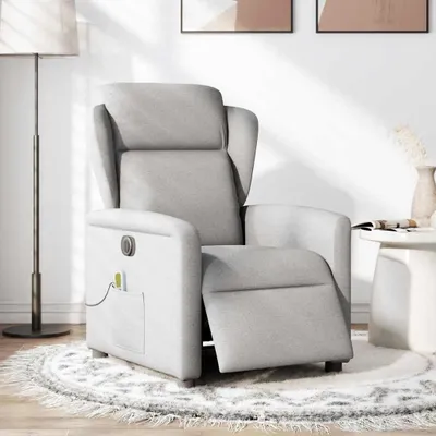 Produktbild von vidaXL Massagesessel Elektrisch Wolkengrau Stoff
