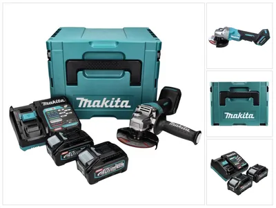 Zdjęcie produktu dla Makita GA 016 GM201 Akumulatorowa szlifierka kątowa 40 V maks. 125 mm Bezszczotkowa XGT + 2x akumulator 4,0 Ah + ładowarka + Makpac