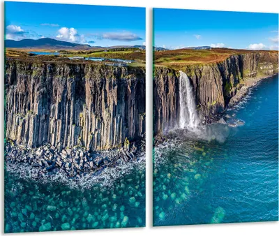 Produktbild von Herdabdeckplatten 2 teilig 30x52 Glaskeramikfeld Abdeckung Glas Landschaft