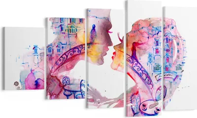 Produktbild von Bild auf Leinwand - Leinwandbild - Paar Liebe Frau urban - 100x60cm - Wand Bild - Wanddeko - Leinwanddruck - Bilder - Kunstdruck - Wanddekoration - Leinwand bilder - Wandkunst - EG100x60-3132