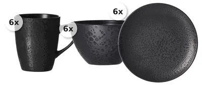 Produktbild von Frühstücksset 18 tlg. Kitwe schwarz