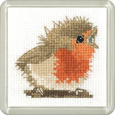 Obrázek produktu pro Heritage cross stitch set Aida "Reggie Robin frame (A)", počítaný vzor, ECRE1665-A, velikost 6x6cm