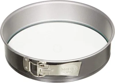 Produktbild von Springform Ø 26 cm mit Glasboden und Antihaftbeschichtung (grau/schwarz) – 1 Stück Springform