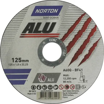 Produktbild von Aluminium Trennscheibe Norton Ø 125x22,23 mm, 25 Stück