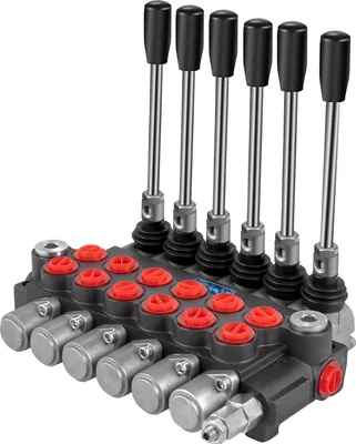 Obrázek produktu pro SucceBuy Hydraulický směrový ventil od SucceBuy, 6-cívkové provedení, 11 GPM nakládací ventil, tlak 3600 PSI, hydraulické ventily a ovládání pro traktory, nakladače a cisterny