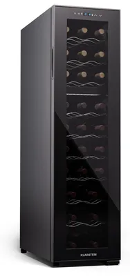 Obrázek produktu pro Klarstein volně stojící 2zónová vinotéka, malá vinotéka, malá vinotéka se skleněnými dvířky, vnitřní/vnější vinotéka, vinotéka, 27 lahví