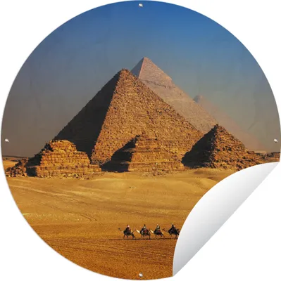 Produktbild von MuchoWow® Gartenposter Outdoor-Poster Rund Ägypten - Pyramide - Wüste Ø 60 cm Gartendeko Rundes Poster draußen