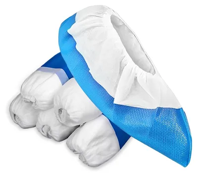 50 Überschuhe, PP+CPE, rutschfest, wasserdicht, blau/weiß, Einheitsgröße bis 47